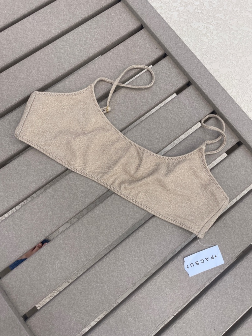 PacSun Gold Metallic Bikini Top Bralette Boho Festival SZ L